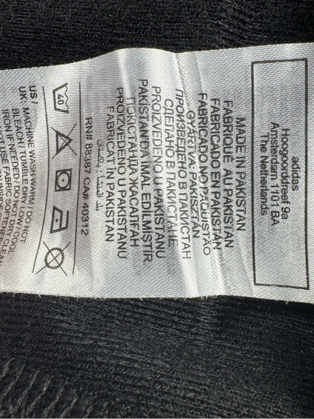 adidas Black Track Jacket with White Three-Stripes